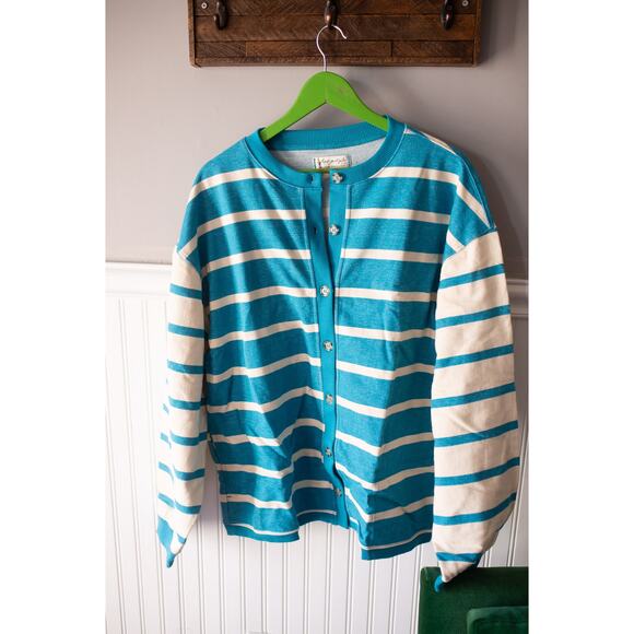 Free People Classic Striped Cardigan Medium - Picture 4 of 5